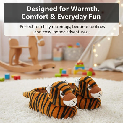 A2Z 4 Kids Boys Girls Cute Animal Slippers Non-Slip Winter Plush Warm Baby Shoes