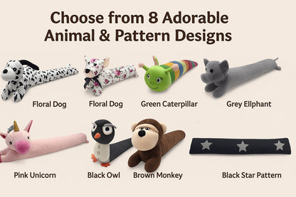 A2Z 3D Animal Face Draught Excluder 78cm Door Window Draft Wind Stopper for Dust