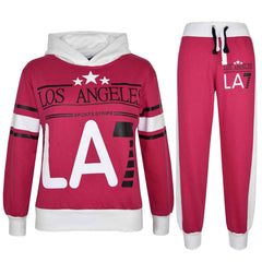 Kids LA7 Tracksuit Two Colour Set Hoodie & Jogger Sweatpants Girls Boys Age 5-13