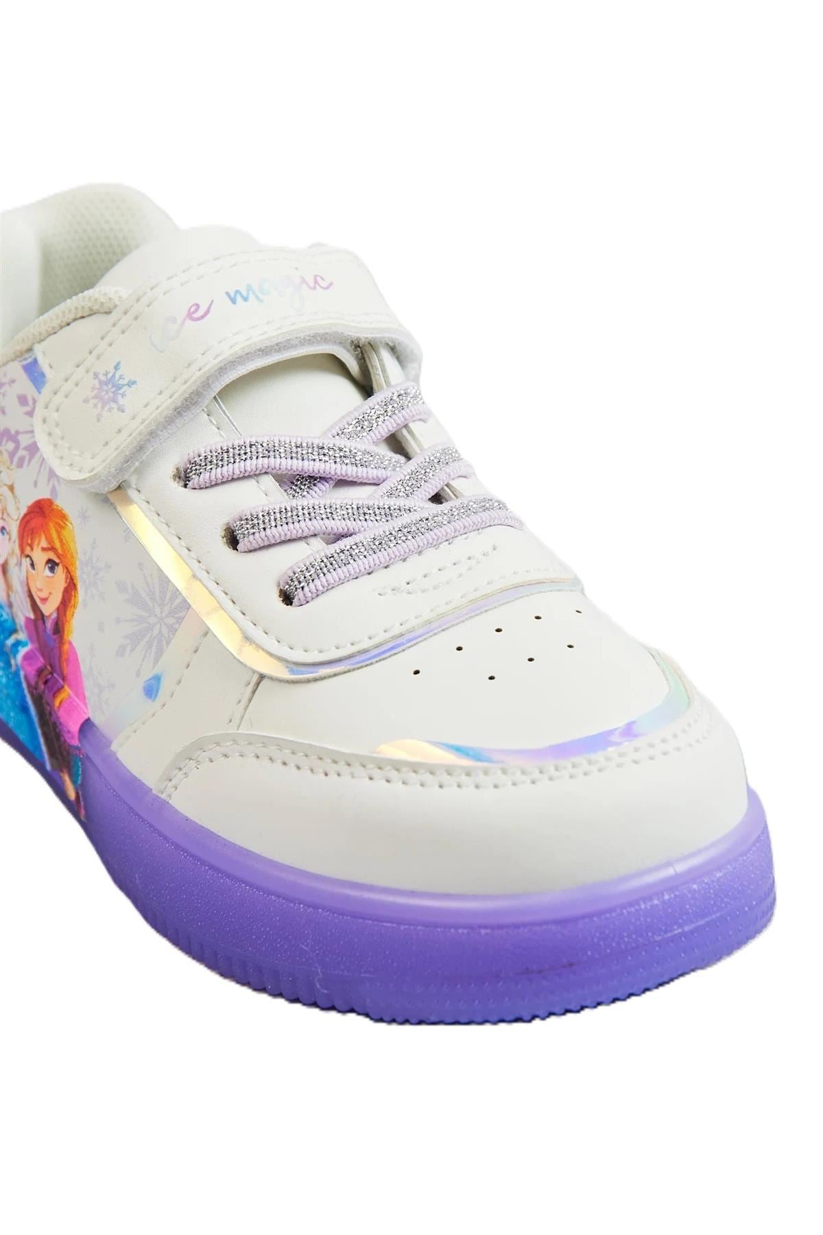 Kids Disney Frozen Girls Trainers Officially Licensed Casual Shoe Anna Character