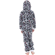 A2Z 4 Kids Girls Onesie Leopard Pyjama Sets Onesie One Piece Hooded All In One