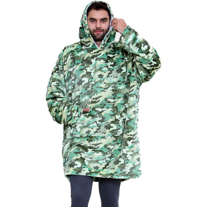 Unisex Men's Ladies Oversized Hoodie Printed Snuggle Super Soft Warm Blanket