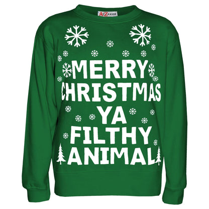 Girls Boys Merry Christmas Jumper Xmas Holiday Crewneck Sweatshirt Pullover Top
