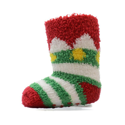 Babies 3 Pack Christmas Pram Socks Newborn Fluffy Bed Slipper Sock Gripper