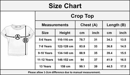 Kids Girls Crop Top Designer Floss Print Stylish Fashion T Shirt Tops 5-13 Years