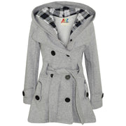 A2Z 4 Kids Kids Girls Parka Jacket Hooded Trench Coat Fashion Wool Blends Warm Padded Grey Jacket Oversized Lapels Belted Cuffs Long Overcoat New Age 5 6 7 8 9 10 11 12 13 Years