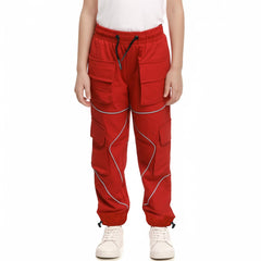 Kids Girls Cargo Trousers Elasticated Waist Straight Fit Joggers Activewear Pant