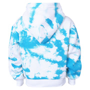 A2Z 4 Kids Girls Tracksuit Designer's Tie Dye Sassy Print Fleece Blue Hooded Crop Top Bottom Jogging Suit Joggers Age 5 6 7 8 9 10 11 12 13 Years