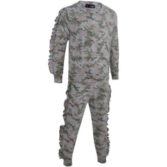 Kids Jogging Suit Girls Plain Frill Sleeve Lounge Suit Tracksuit Top Bottom 2-13