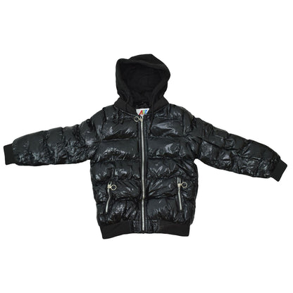 Kids Girls Boys Fashion Shiny Padded Jacket Metallic Wet Look Bubble Coat