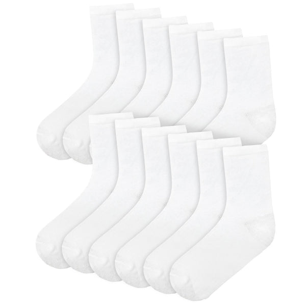 Kids Boys Girls Back to School Cotton Rich Plain Ankle School Socks Pack 6