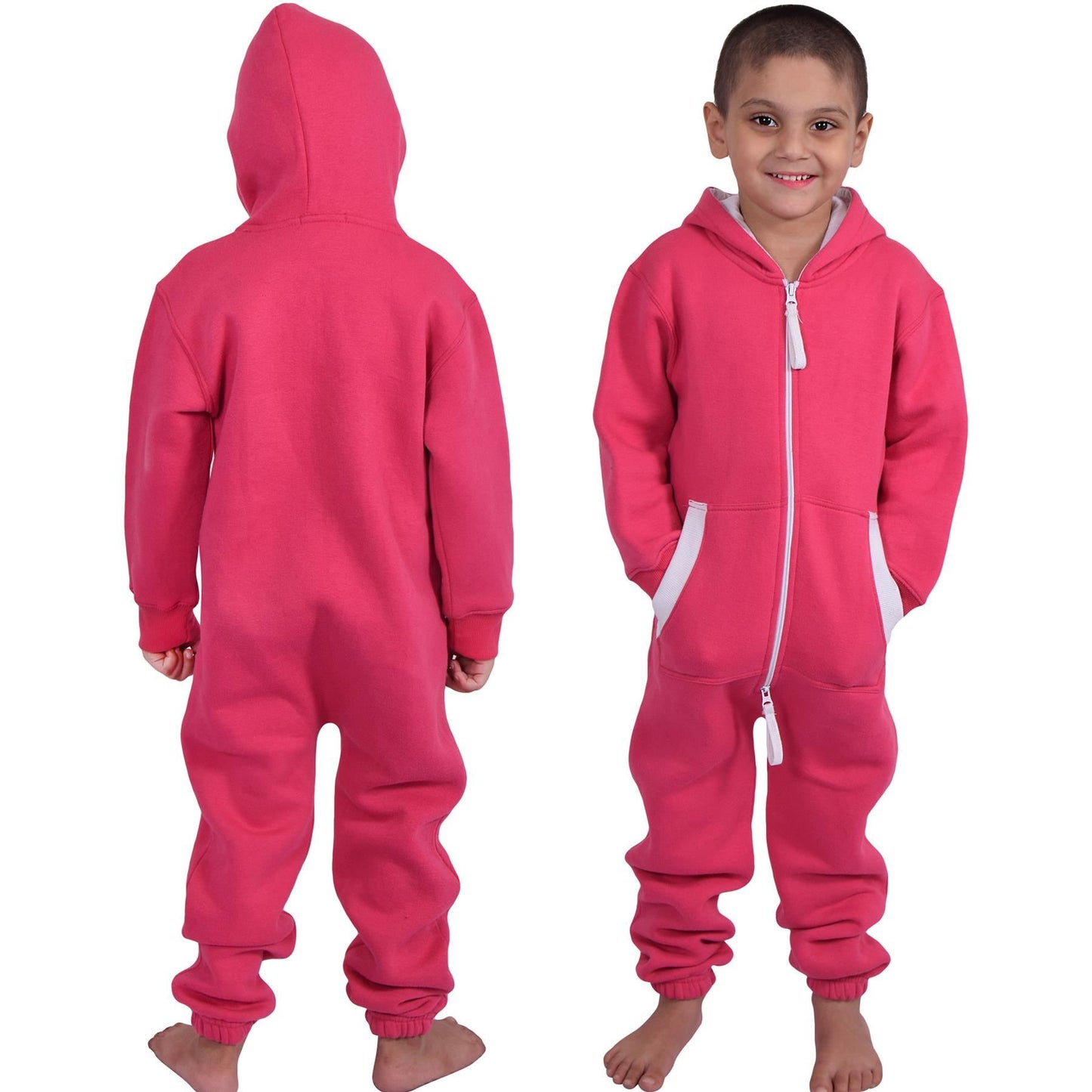 A2Z Onesie One Piece Kids Pink Pyjamas Sleepsuit Costume Girls Age 5-13 Years