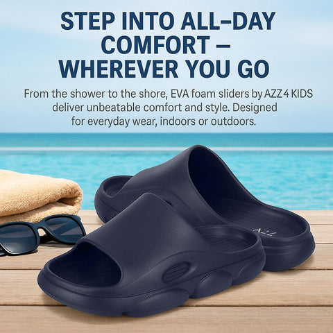 A2Z Mens Sliders EVA Foam Cushioned Slip On Sandals Indoor Outdoor Shower Pool
