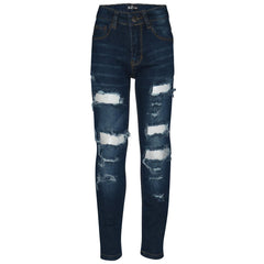 Boys Ripped Denim Jeans Comfortable Stretch Skinny Trousers Trendy Summer Pants