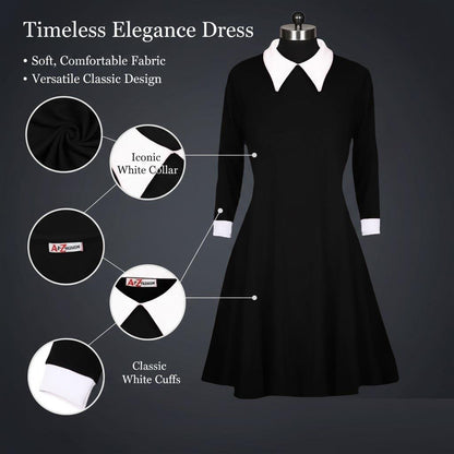 A2Z 4 Kids Girls Swing Dress Long Sleeve Peter Pan Collar Gothic Girl Dress