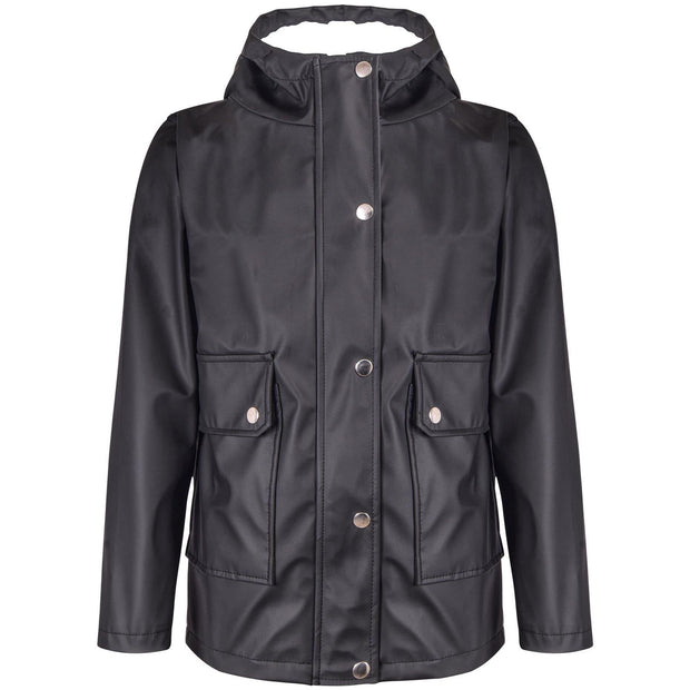 PU Raincoat Jacket Windbreaker Waterproof Parka Hooded For Girls Boys Age 5-13 Years