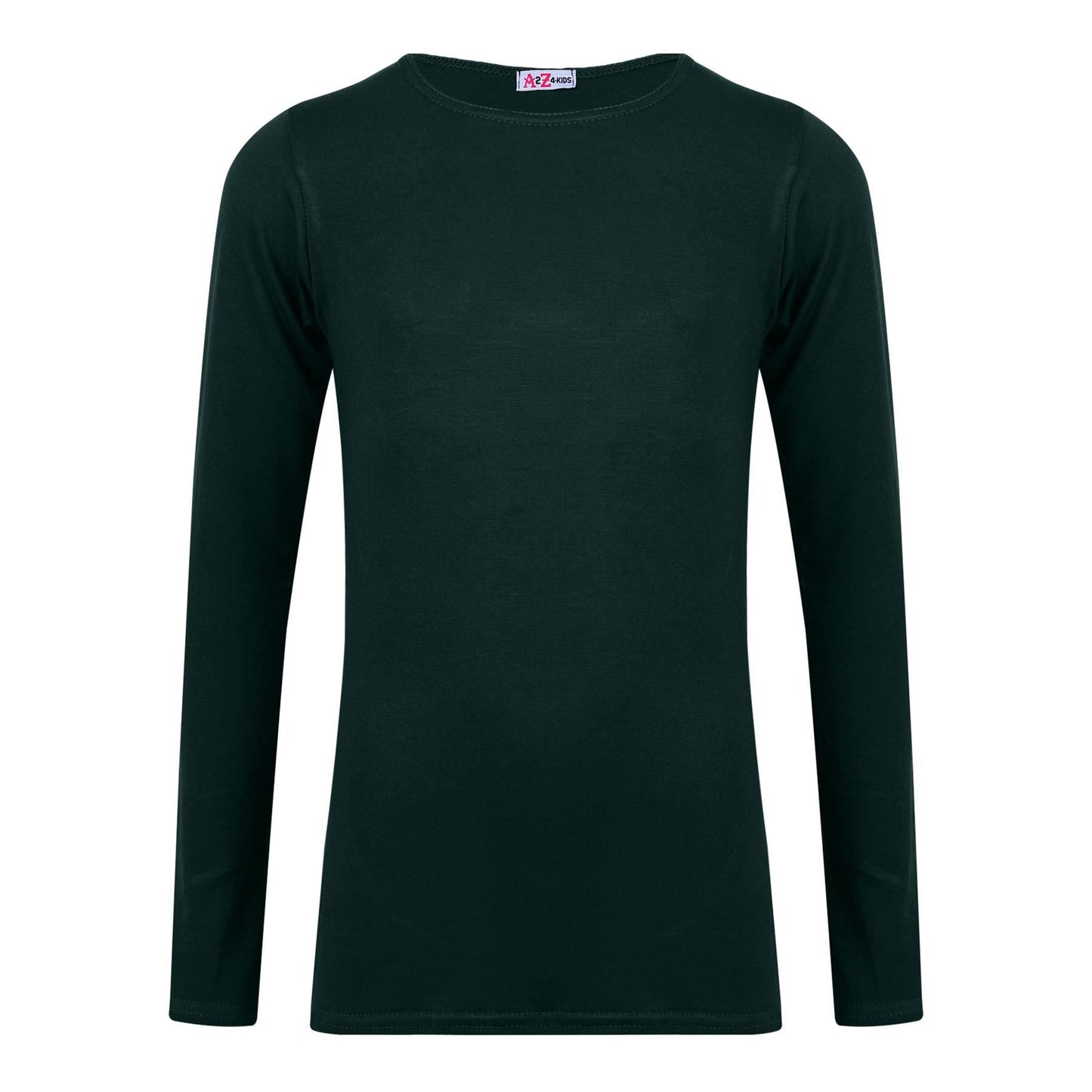 A2Z 4 Kids Girls Plain Long Sleeve T Shirt Soft Feel PE School Activewear Shirts
