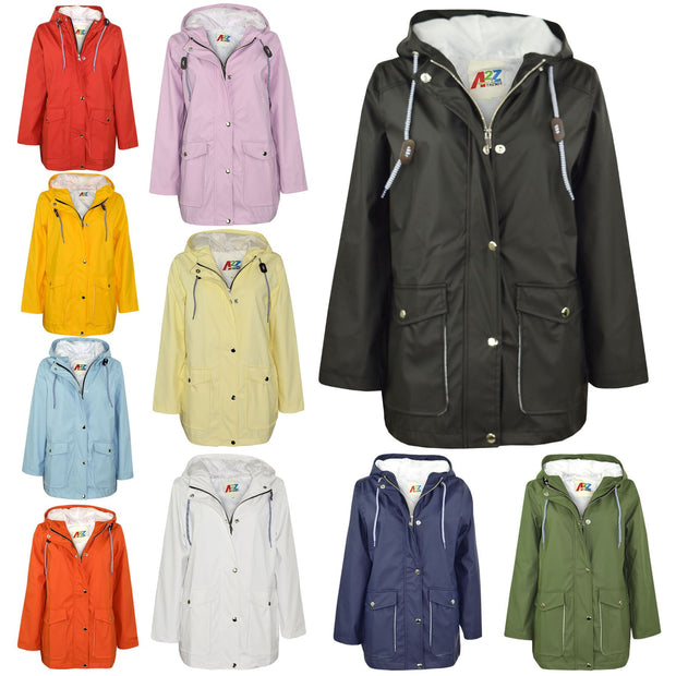 PU Raincoat Jacket Windbreaker Waterproof Parka Hooded Girls Boys Age 5-13 Years