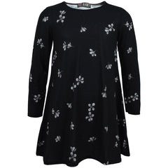 Kids Girls Swing Dress Long Sleeves Black Floral Party Fashion Summer Dresses