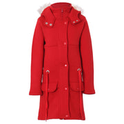 A2Z 4 Kids Red Parka Jacket Faux Fur Hooded Coat Drawstring Waist Fashion Girls Age 5-13 Years