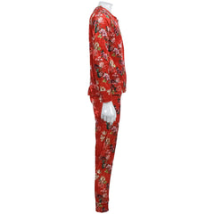 Girls Jogging Suit Floral Print Zip Up Velour Set Top Bottom Outfit Clothing Set