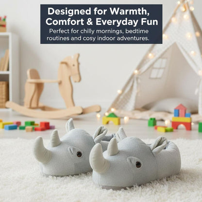 A2Z 4 Kids Boys Girls Cute Animal Slippers Non-Slip Winter Plush Warm Baby Shoes