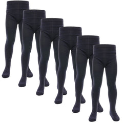 Kids Girls Cotton Rich Uniform School Tights Pack Of 6 Warm Thick Schoolwear
