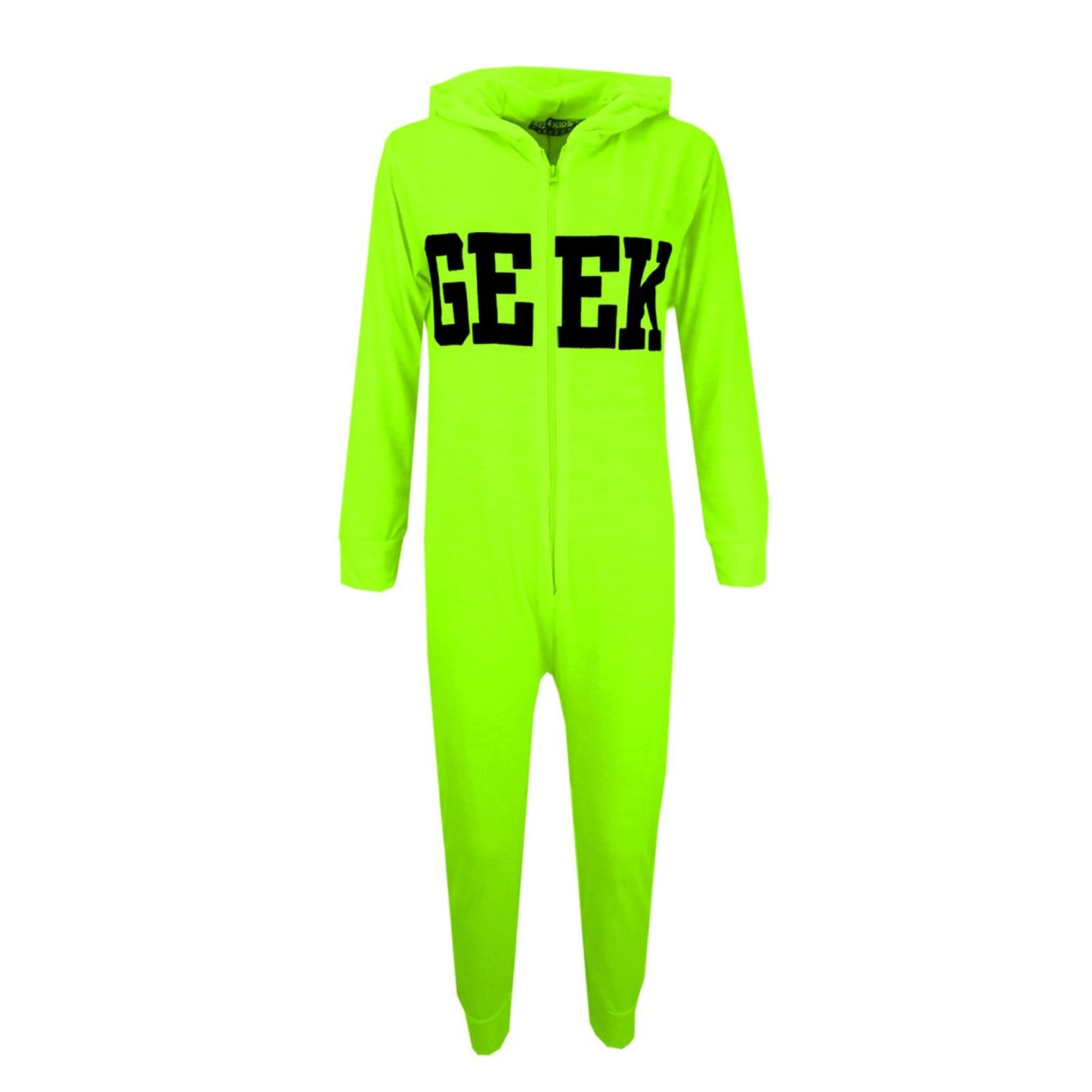 Kids Girls Boys GEEK Print A2Z Onesie One Piece Summer Jumpsuit PJ's 7-13 Years