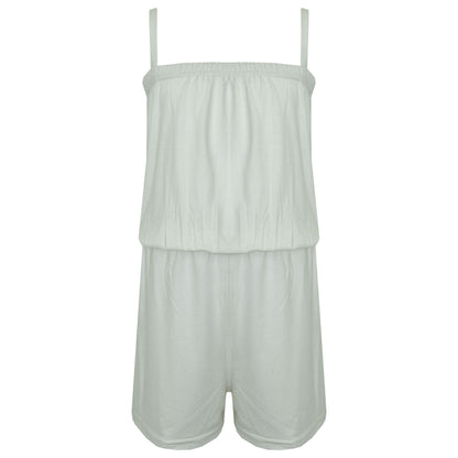 Girls Jumpsuit Kids Plain Color Trendy Playsuit All In One Jumpsuits 5-13 Years