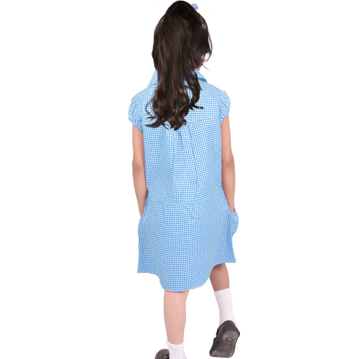 Kids Pack of 2 Girls Dress Breathable with Matching Scrunchies Age 3-14 Years