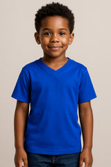 A2Z 4 Kids Basic T-Shirt Back to School Short Sleeve V Style Crew Neck Casual Fit Fashion 100% Cotton For Children Girls Boys Age 2-13 Years
