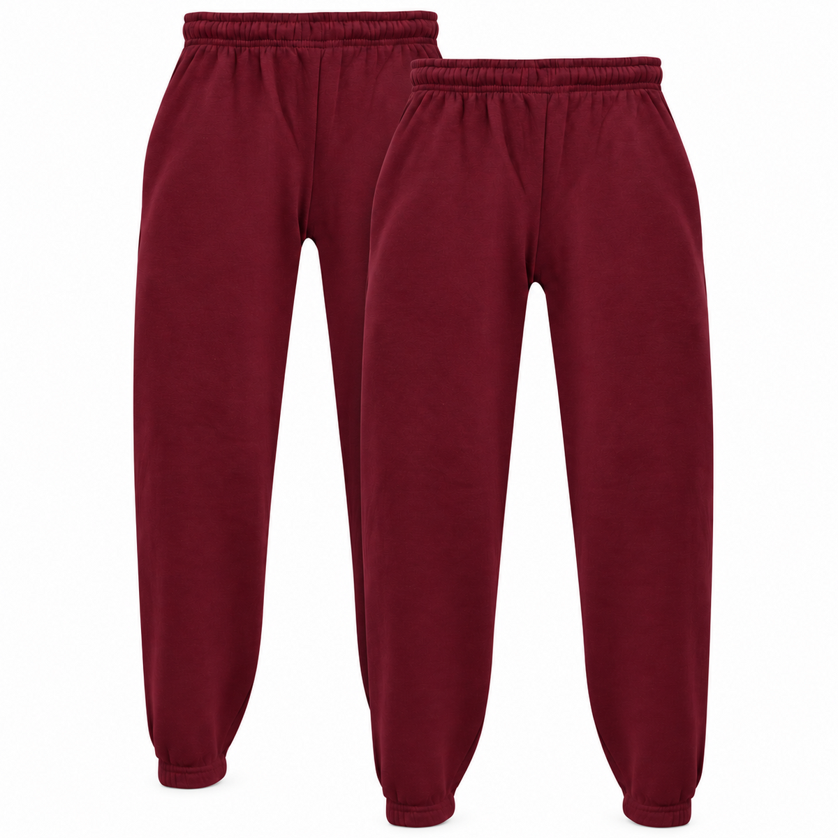 Kids Girls Boys Plain Jogging Bottoms Cuffed Joggers Sweatpants Trousers 2-14 Yr