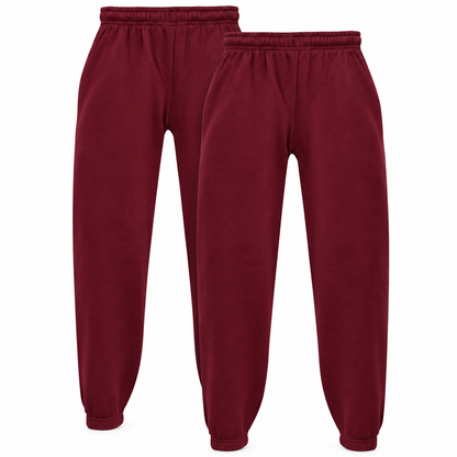 Kids Girls Boys Plain Jogging Bottoms Cuffed Joggers Sweatpants Trousers 2-14 Yr