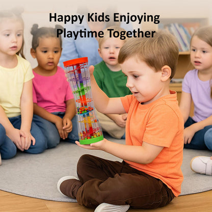 A2Z 4 Kids Rainbow Beads Rainmaker Baby Toys Auditory Todler Rain Sound 6 Month+