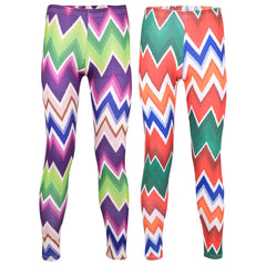 A2Z 4 Kids Girls Chevron Leggings Soft Stretchy Casual Wear Workout Trouser 7-13