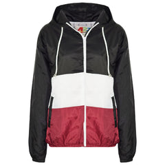 Kids Girls Boys Windbreaker Contrast Panel Jackets Hooded Raincoat Rain Mac 5-13