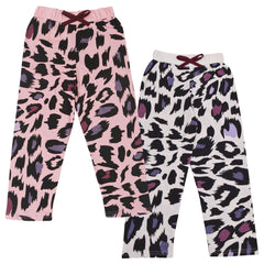 Kids Girls Goodnight Pyjamas Pack Of 2 PJs Leopard Sleepwear Loungewear Set