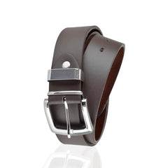 Mens Belt Alloy Pin Silver Buckle Belt 2Pack Leather Lined Jeans Suit Work Belts