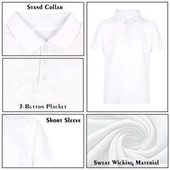 Kids Boys T Shirts Plain Polo Summer Fashion Soft Feel Tank Top & Tees 3-13 Year