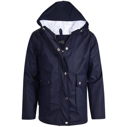 PU Raincoat Jacket Windbreaker Waterproof Parka Hooded For Girls Boys Age 5-13 Years
