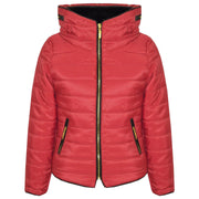 A2Z 4 Kids Girls Jacket Stylish Padded Red Puffer Bubble Fur Collar Quilted Warm Thick Coat Jackets New Age 3-13 Years