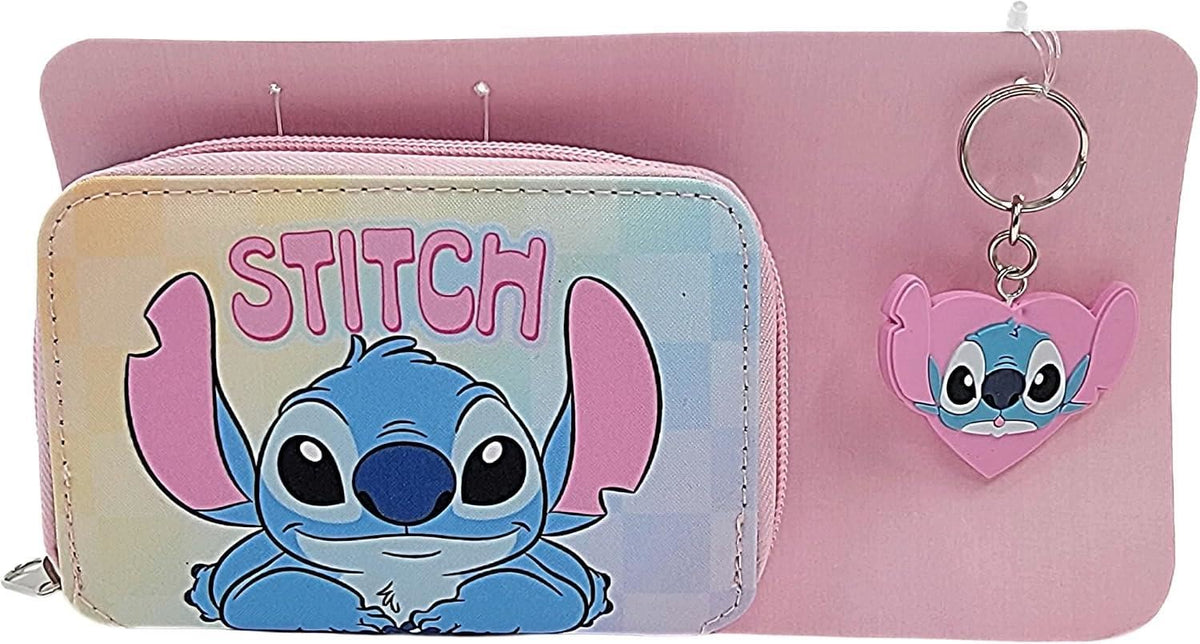 Disney Lilo & Stitch Backpack 3 Piece School Bag Set with Purse Wallet & Keyring