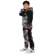 A2Z 4 Kids Boys Girls Cotton Tracksuit Camouflage Charcoal Fleece Hoodie Top Joggers Bottom Suit Set Age 2-13 years