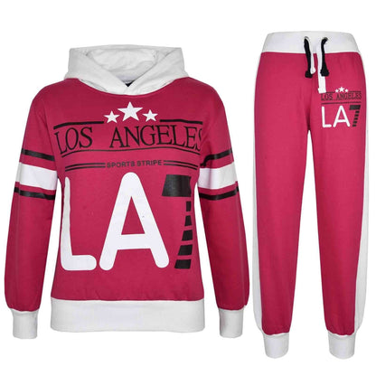Kids LA7 Tracksuit Two Colour Set Hoodie & Jogger Sweatpants Girls Boys Age 5-13