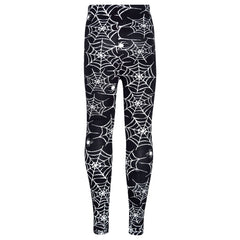Girls Halloween Legging Spider Web Skull Print Leggings Fancy Costume 3-13 Years