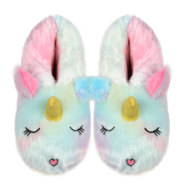 A2Z Unicorn Slippers Plush Soft Warm Cute Indoor Shoes For Kids & Womens