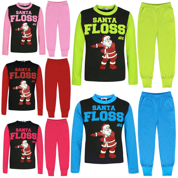 A2Z 4 Kids Girls Boys Pajamas Designer's Santa Floss A2Z Print Pjs Contrast Sleeves Xmas Gifts Pyjamas Stylish Loungewear Nightwear Outfit Pjs Sets New Age 2-13 Years