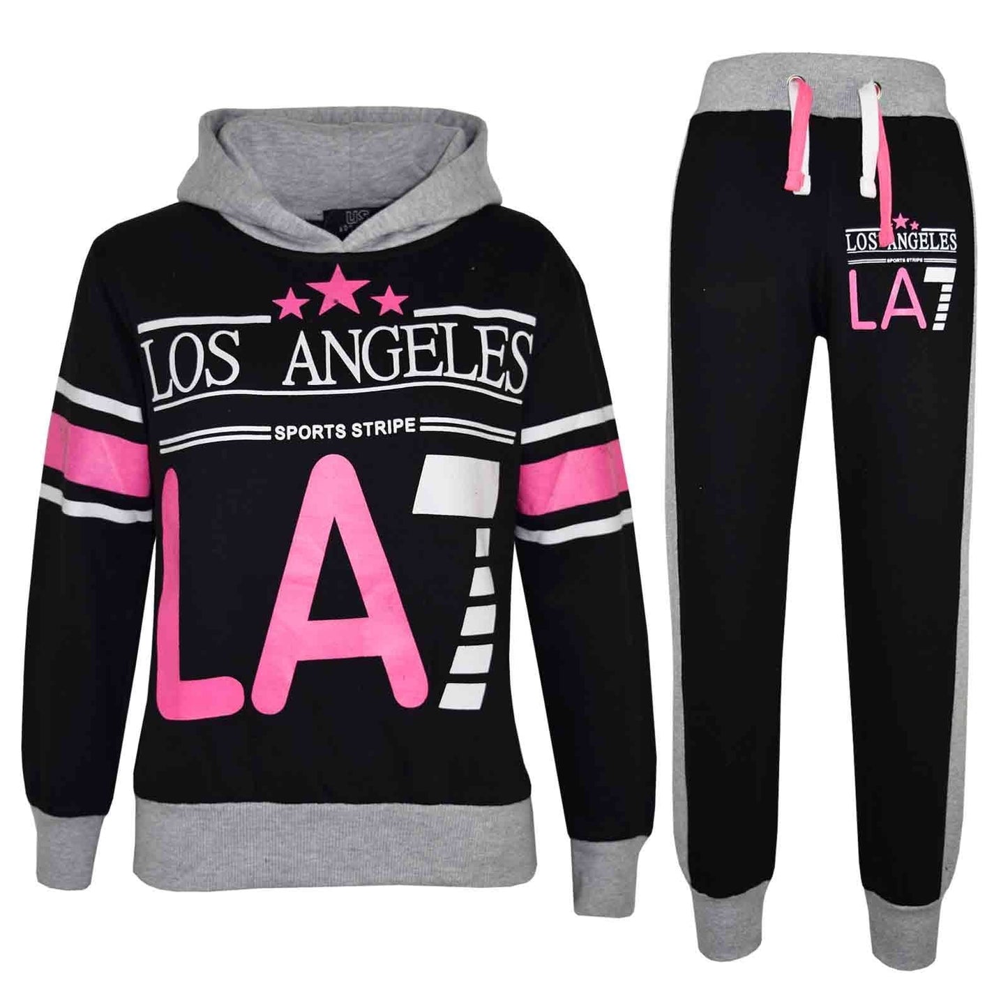 Kids LA7 Tracksuit Two Colour Set Hoodie & Jogger Sweatpants Girls Boys Age 5-13