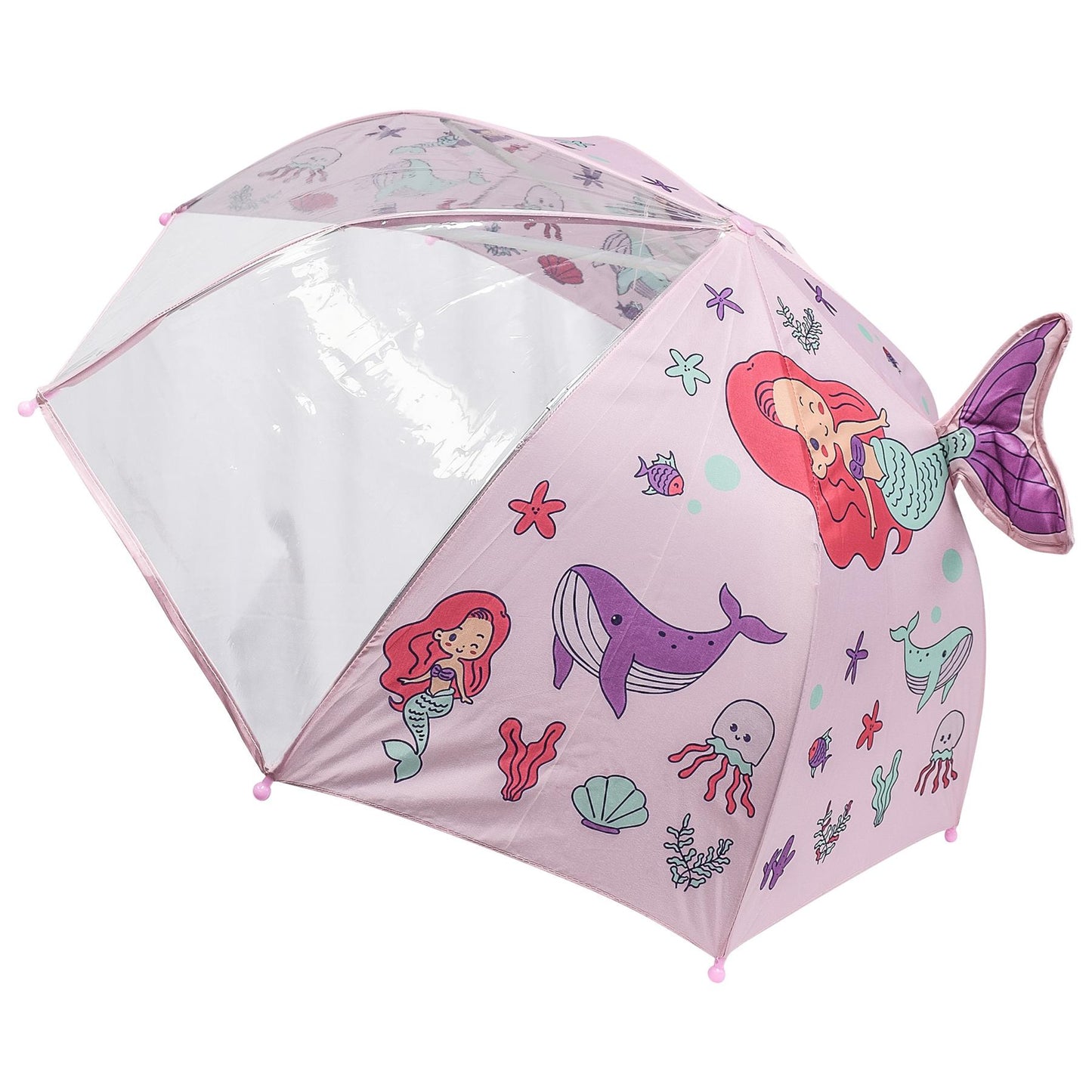 A2Z 4 Kids Girls Stick Umbrella Walking Umbrellas Waterproof Mermaid Brolly 70cm