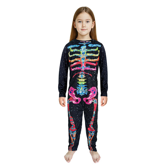 Kids Girls Boys Halloween Skeleton Costume A2ZOnesie One Piece Party Fancy Dress